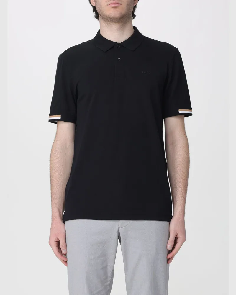 HUGO BOSS Baumwoll-Poloshirt Schwarz