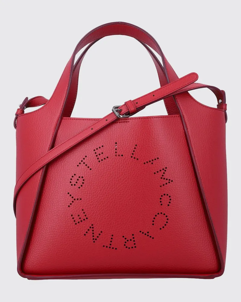 Stella McCartney Handtasche aus Kunstleder mit perforiertem Logo und Riemen Raspberry