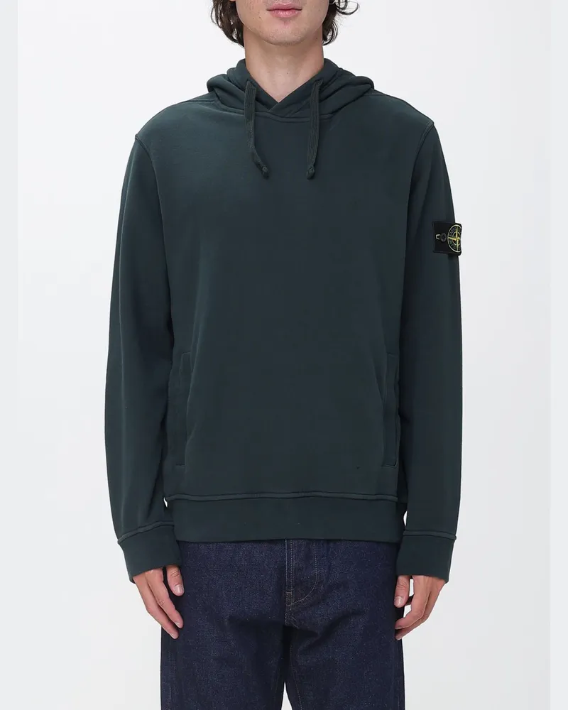 Stone Island Kapuzenpullover aus Baumwolle mit Kompass-Logo-Patch Waldgrün