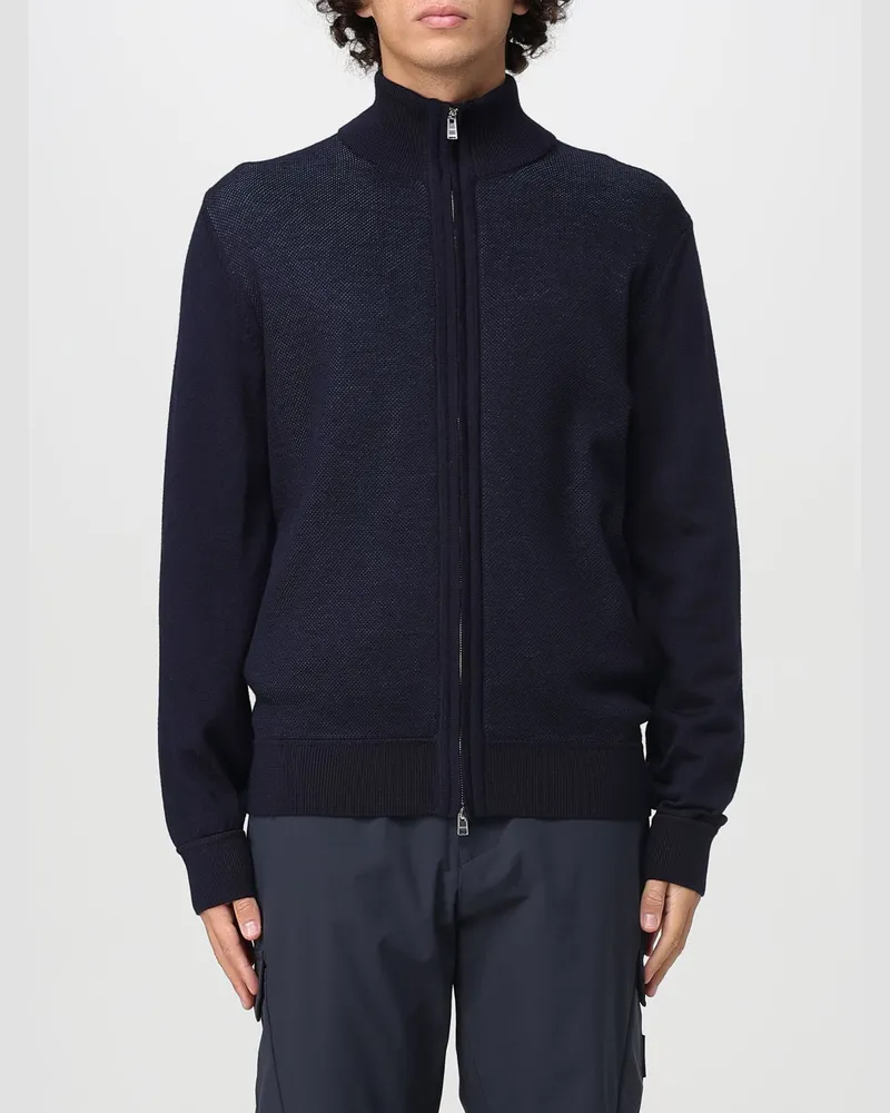 HUGO BOSS Strickjacke herren Blau
