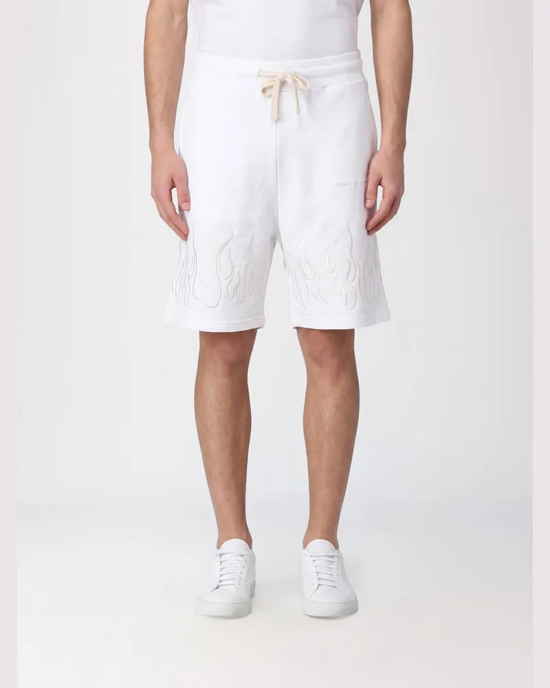 Vision Of Super Jogging-Shorts aus Baumwolle mit elastischem Kordelzugbund Weiß