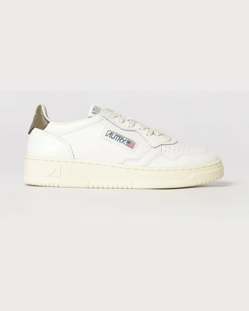 AUTRY Medalist Low Bicolor-Ledersneaker mit perforierter Spitze Kakao