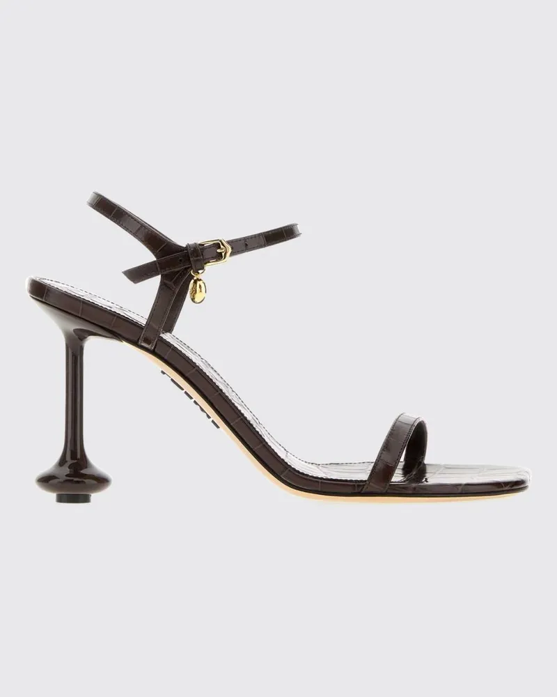 Loewe Toy Sandalen von aus Kalbsleder mit Krokoprägung und skulpturalem Absatz Braun