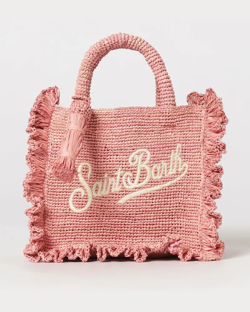MC2 Saint Barth Basttasche mit gesticktem Logo Pink