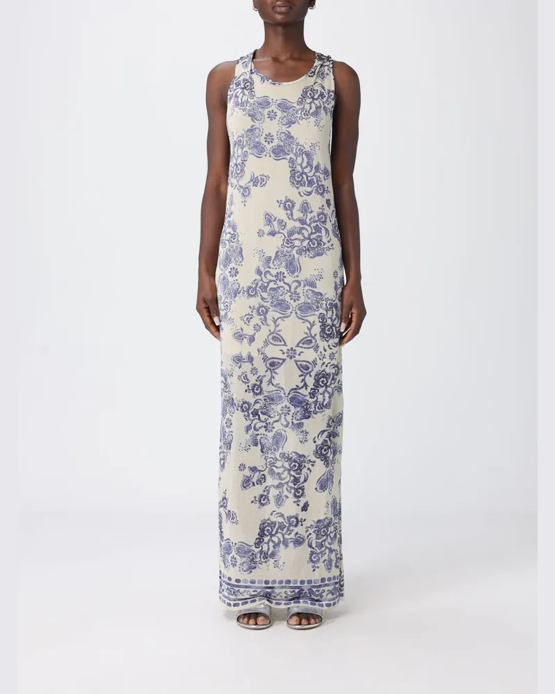 Liu Jo Langes Viskosekleid mit Blumenmuster Bunt