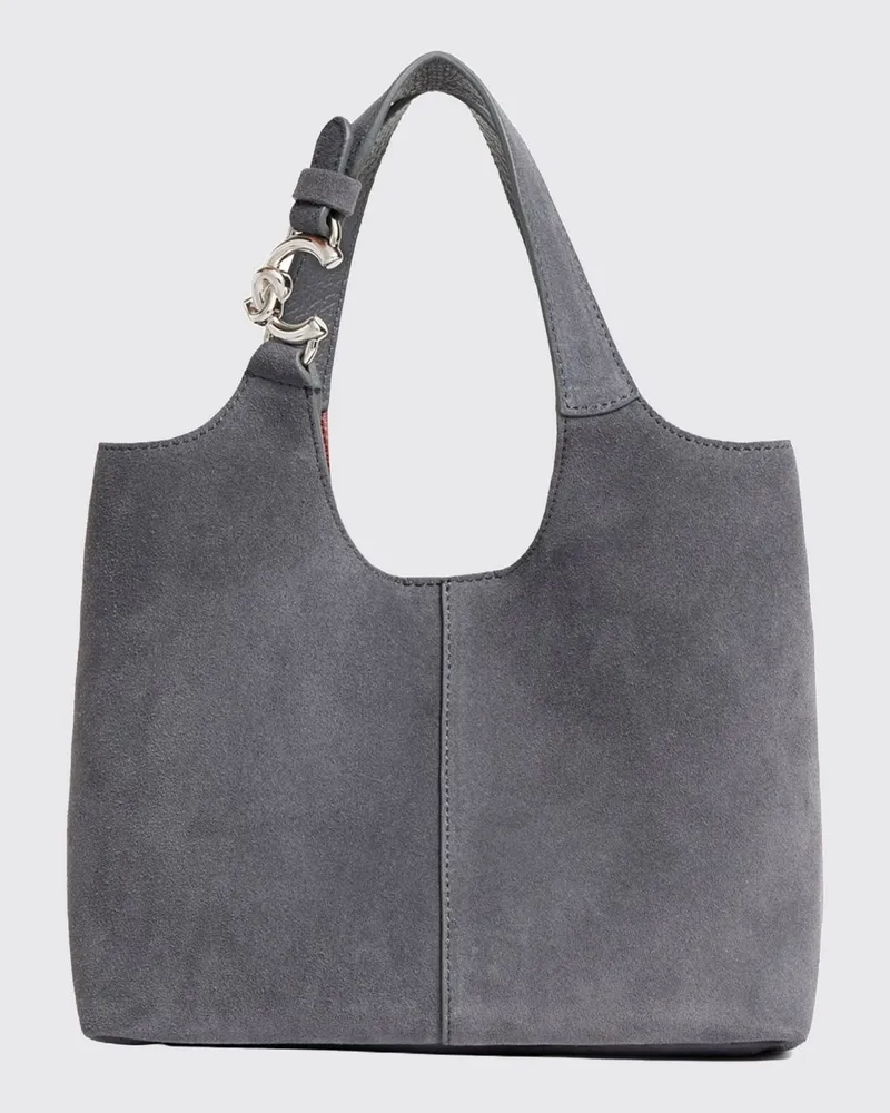 Coccinelle C-Easy Mini-Tasche aus Leder und Wildleder mit herausnehmbarer Innentasche Grau