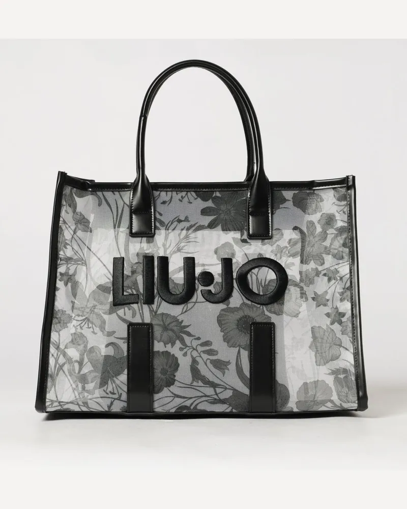 Liu Jo Tote-Tasche mit Blumendruck und herausnehmbarer Innentasche Schwarz