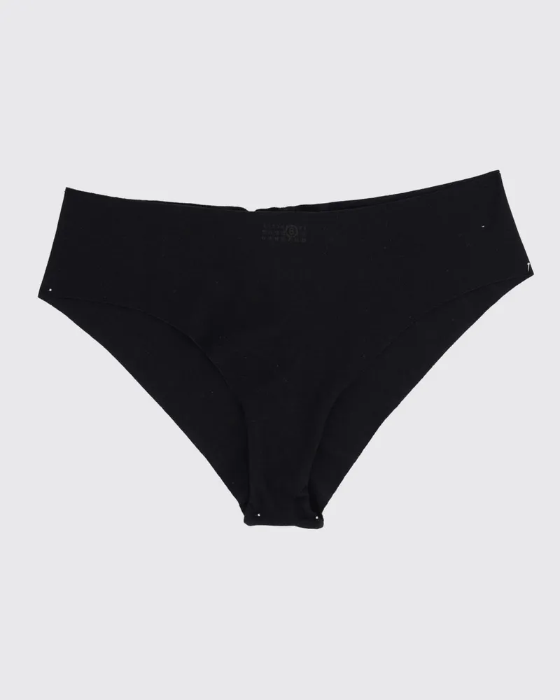 Maison Margiela Gerippte Slips aus Stretch-Baumwolle mit elastischem Bund Schwarz