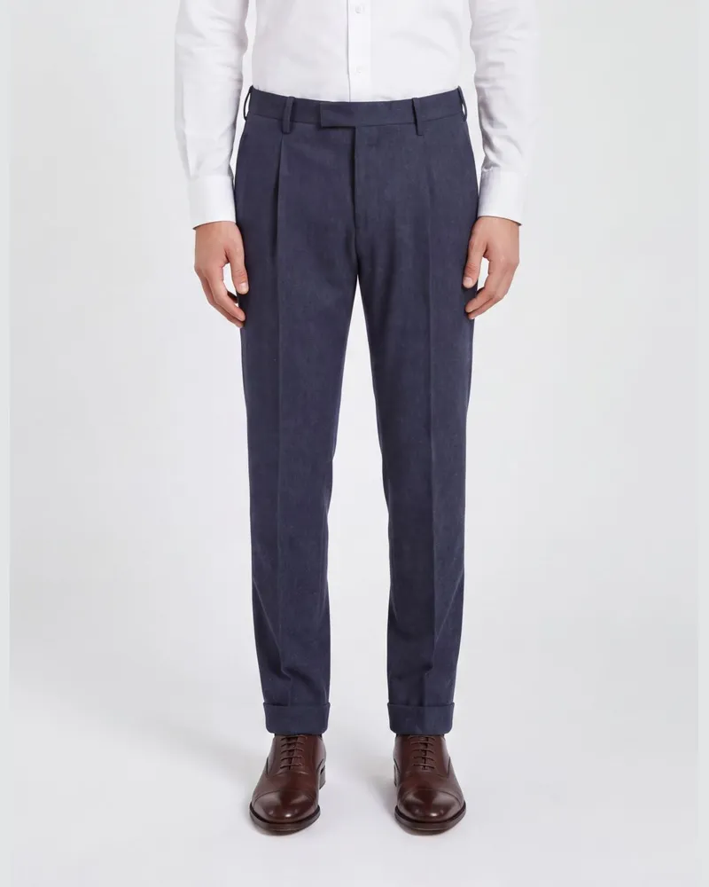 PT TORINO Master Slim-Fit Anzughose aus Wollmischung mit Bundfalte Navy