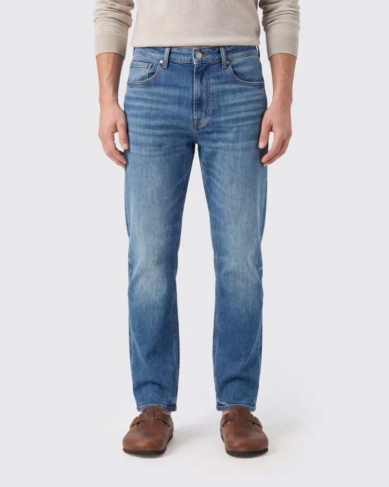 7 for all mankind Straight-Jeans aus Stretch-Denim mit mittlerer Bundhöhe Blau