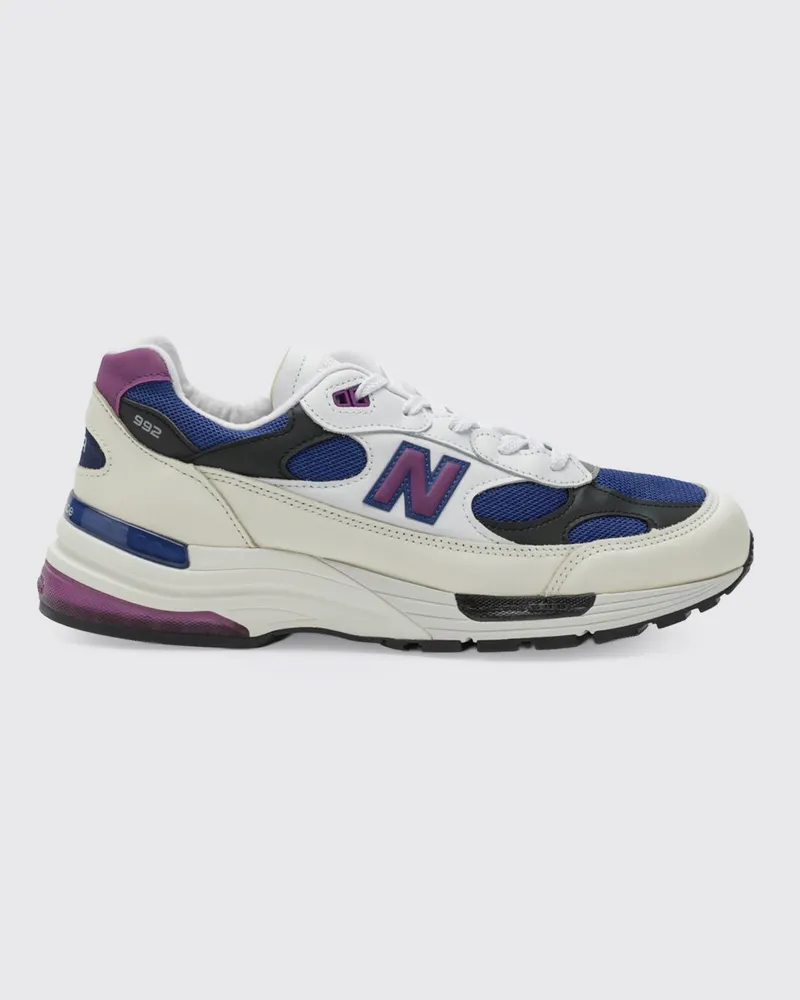 New Balance Zweifarbige Made in USA 992 Sneaker aus Glattleder und Mesh Weiß
