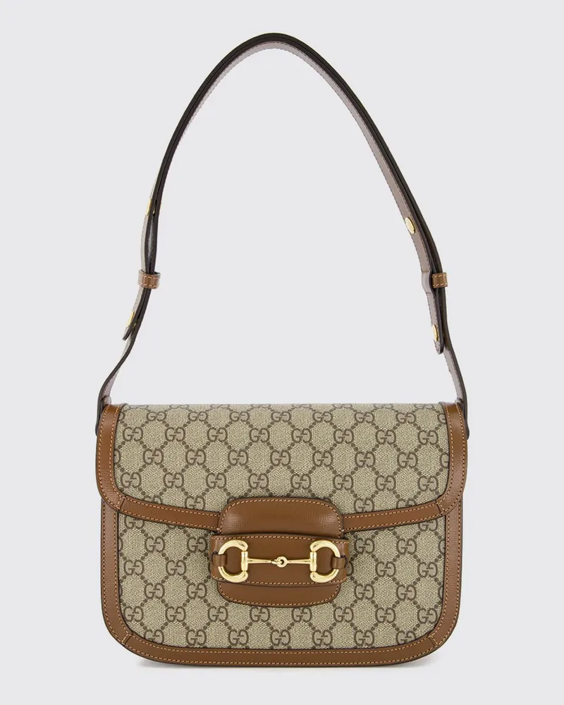 Gucci Horsebit 1955 Mini-Umhängetasche aus GG Supreme-Stoff mit Horsebit-Detail Braun