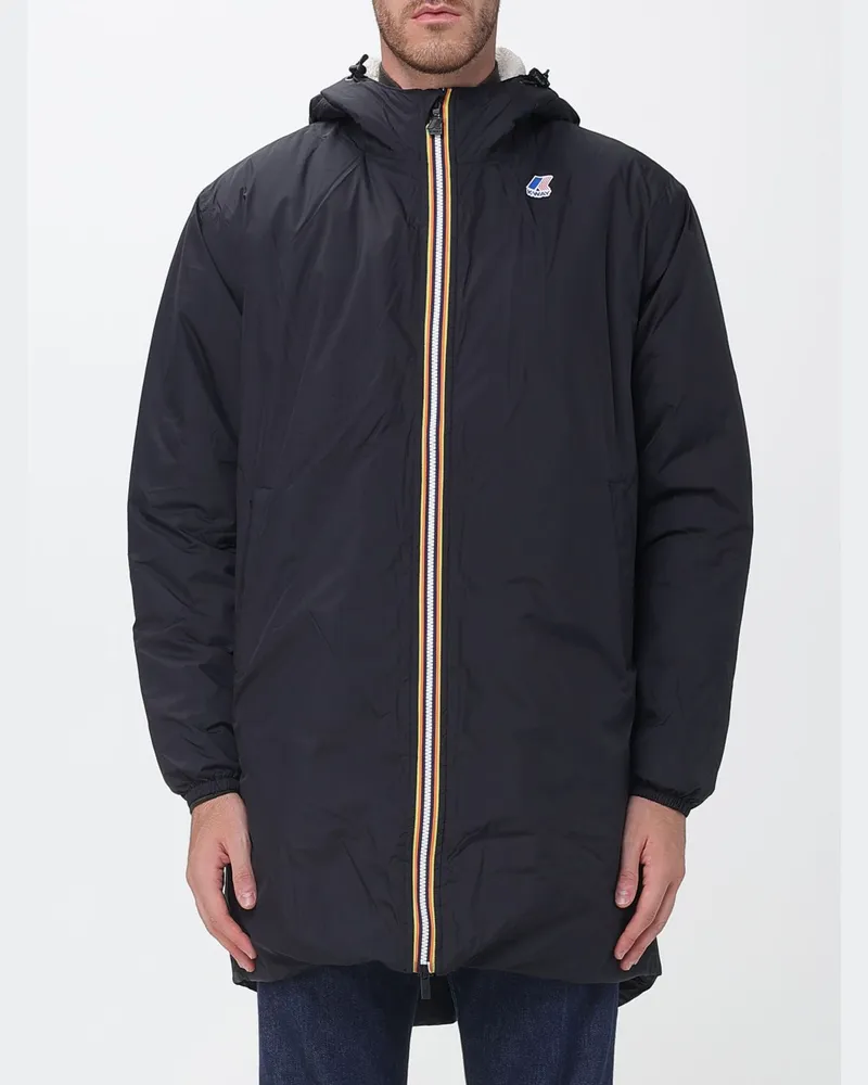 K-Way Nylon-Parka Le Vrai 4.0 Eiffel East mit Fleecefutter Schwarz