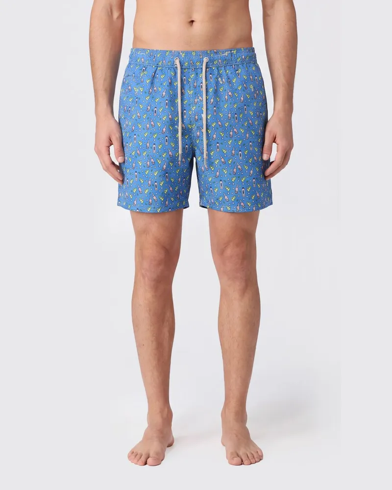 MC2 Saint Barth Bedruckte Boxer-Badehose Blau