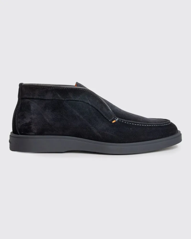 Santoni Desert-Boots aus Veloursleder mit Gummisohle Navy