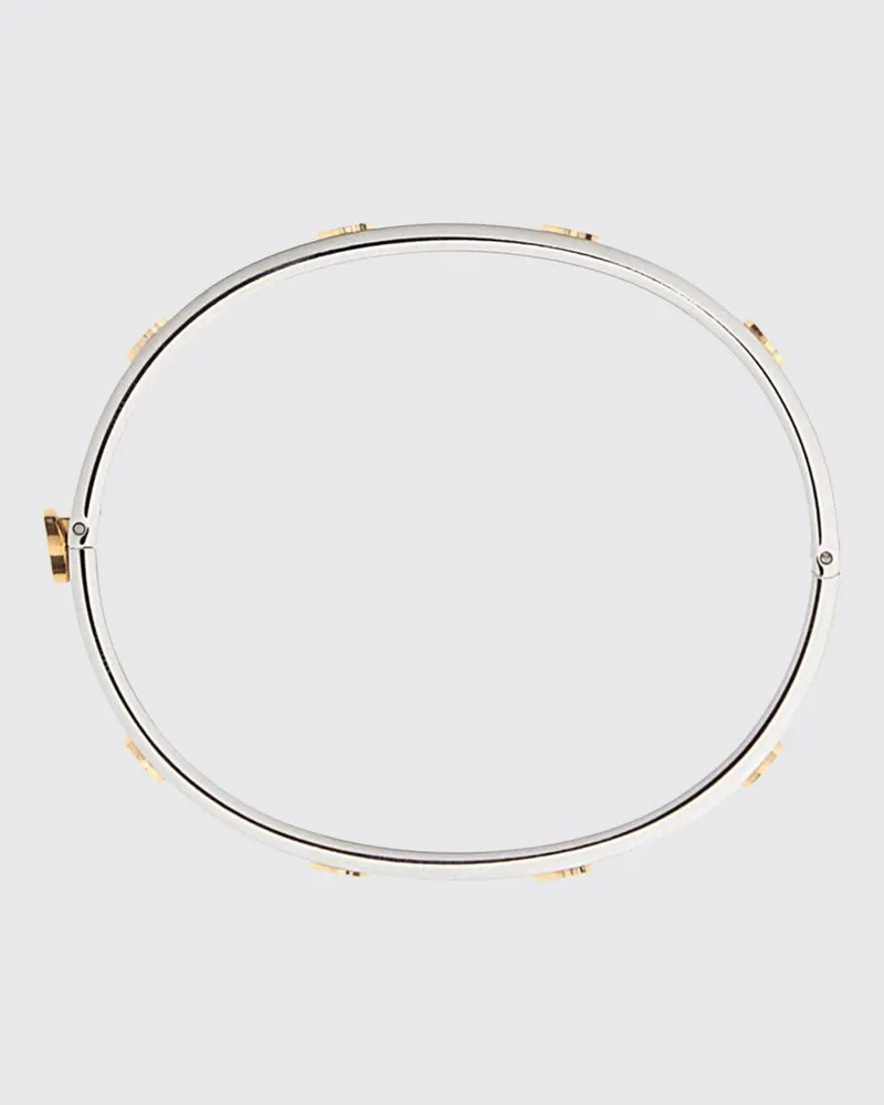 Tory Burch Steifer Stahl-Armreif mit Double T-Logo mit Druckverschluss Gold