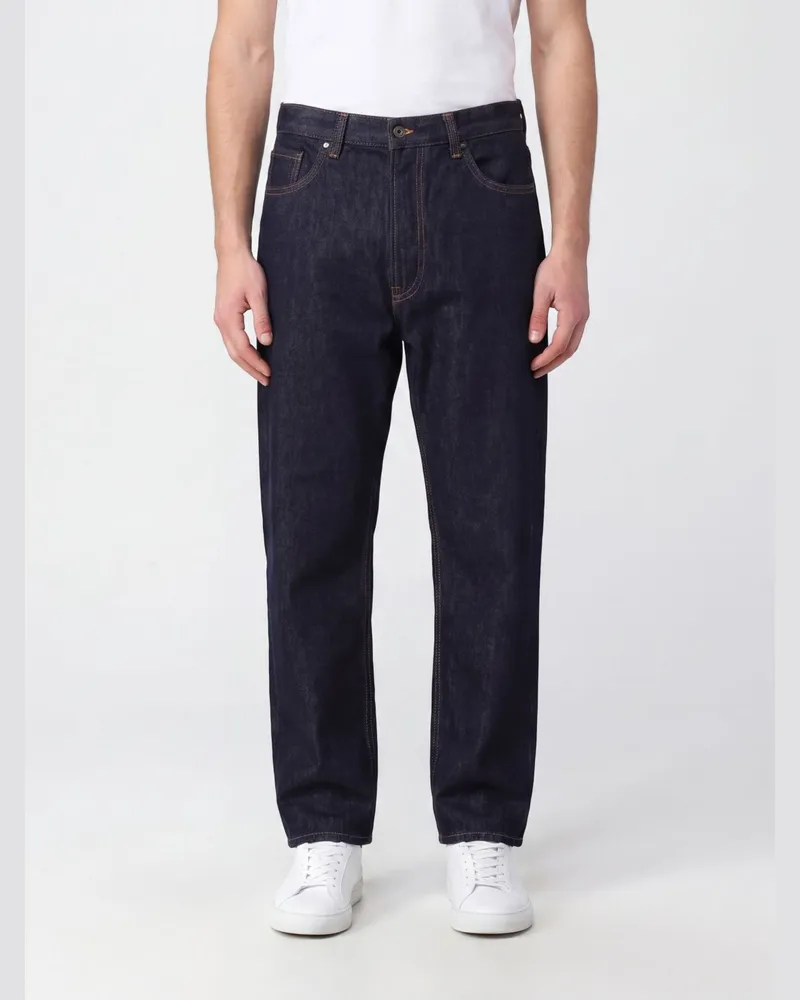 Emporio Armani Wide-Leg Jeans aus Baumwolldenim Blau