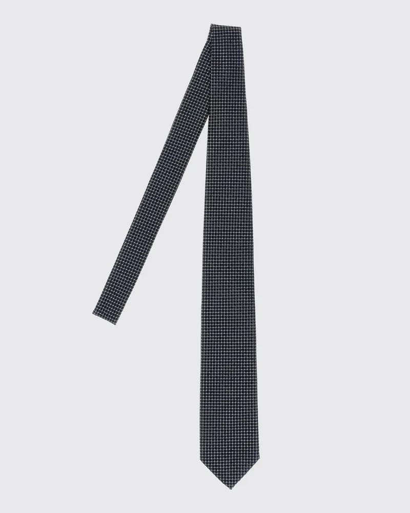 Brioni Seidenkrawatte mit geometrischem und abstraktem Muster Blau