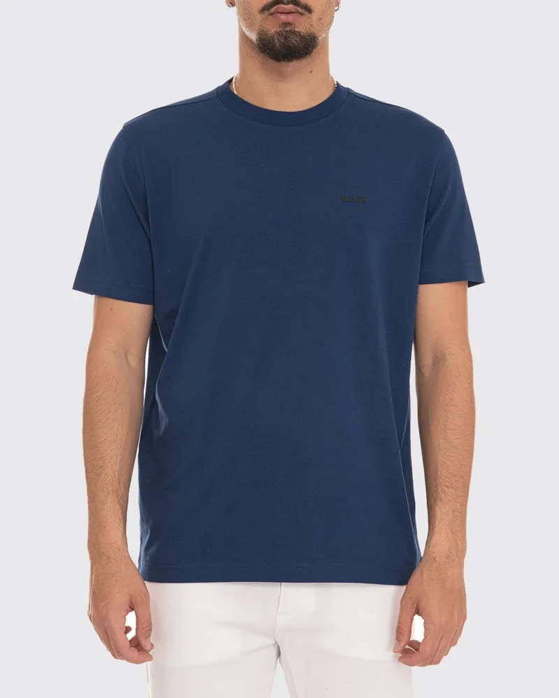 HUGO BOSS Baumwoll-T-Shirt mit Logo Blau