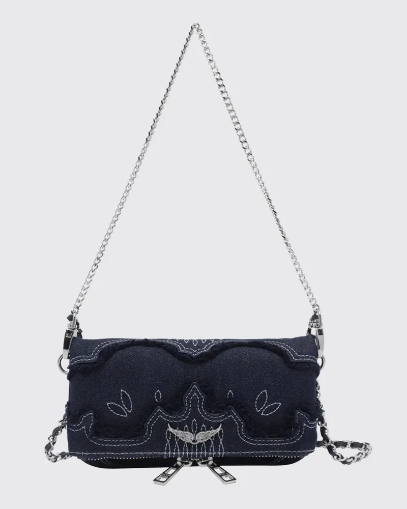 Zadig & Voltaire ZADIG  VOLTAIRE Rock Nano Mini-Tasche von Zadig & Voltaire aus besticktem Denim Blau