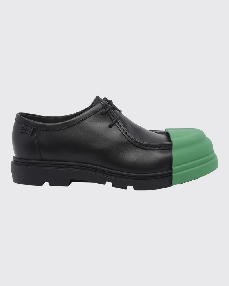 Camper Zweifarbige Junction Derby-Schuhe aus Leder und Gummi Schwarz