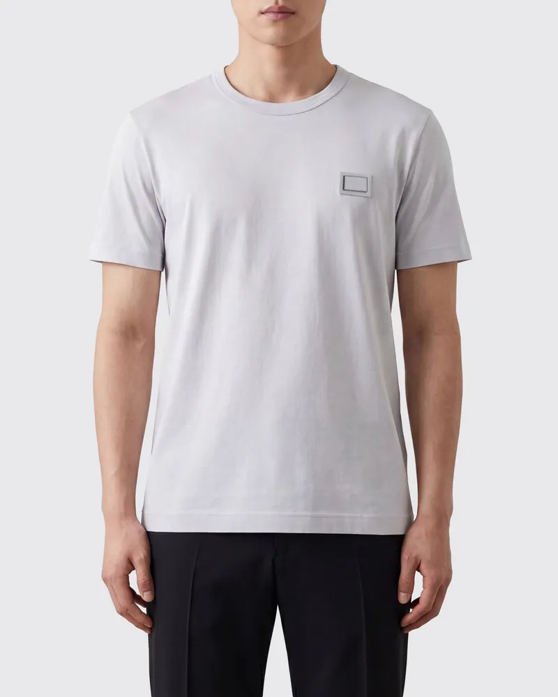 Dolce & Gabbana DOLCE  GABBANA Dolce & Gabbana T-Shirt aus Baumwolle mit Ton-in-Ton-Logo Weiß