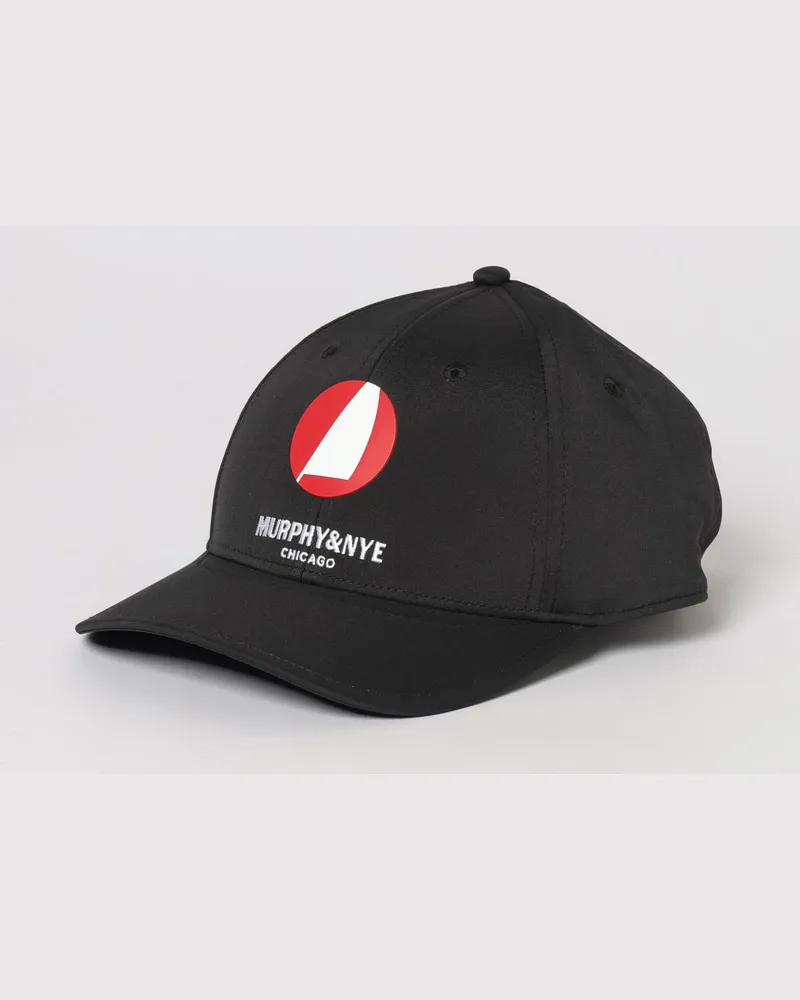 Murphy & Nye Baseballkappe aus technischem Stoff mit gesticktem Logo und Schirm Schwarz
