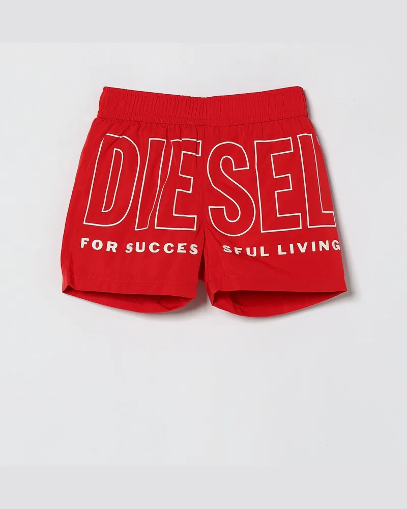 Diesel Bade-Boxershorts mit Logo Rot