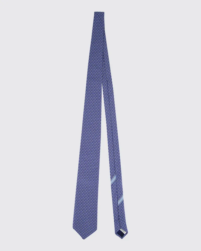 Ferragamo Krawatte aus Bio-Seide mit Gancini-Monogramm-Muster Royal