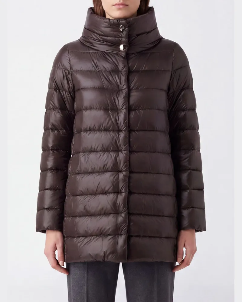 Herno Wasserdichter Stepp-Daunenmantel Amelia aus Nylon mit hohem Kragen Dark