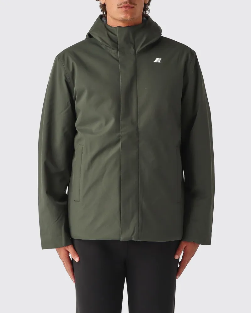 K-Way Kurzer wasserdichter Parka mit Kapuze und PrimaLoft®-Wattierung Military