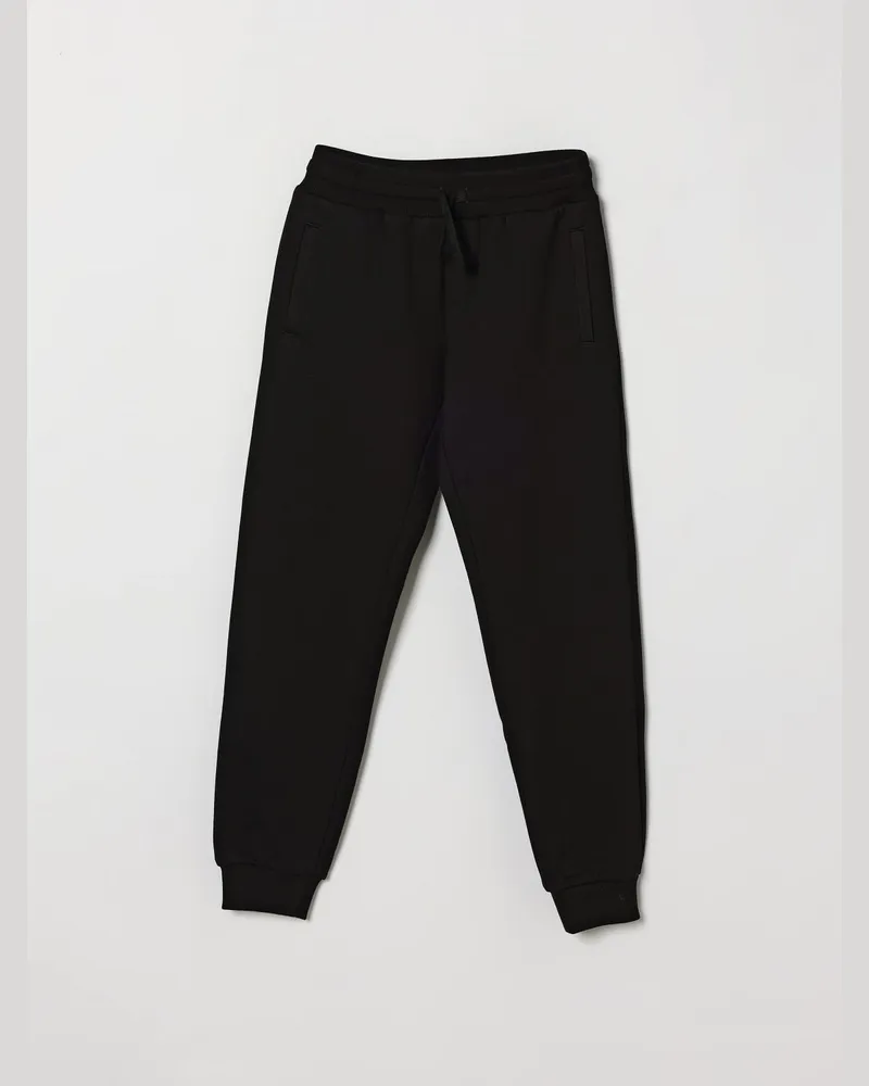 Dolce & Gabbana DOLCE  GABBANA Dolce & Gabbana Jogginghose aus Baumwolle mit Logoplakette für Jungen Schwarz