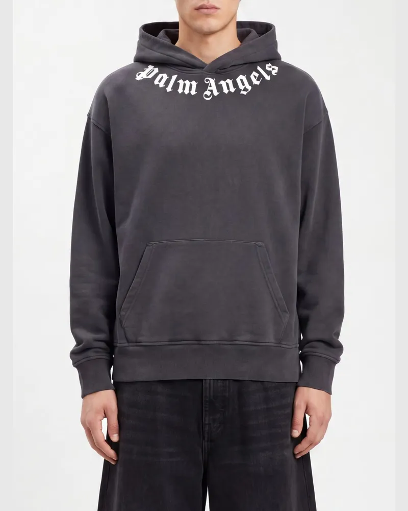 Palm Angels Relaxed-Fit Hoodie aus Baumwolle mit Kängurutasche und Logo Schwarz
