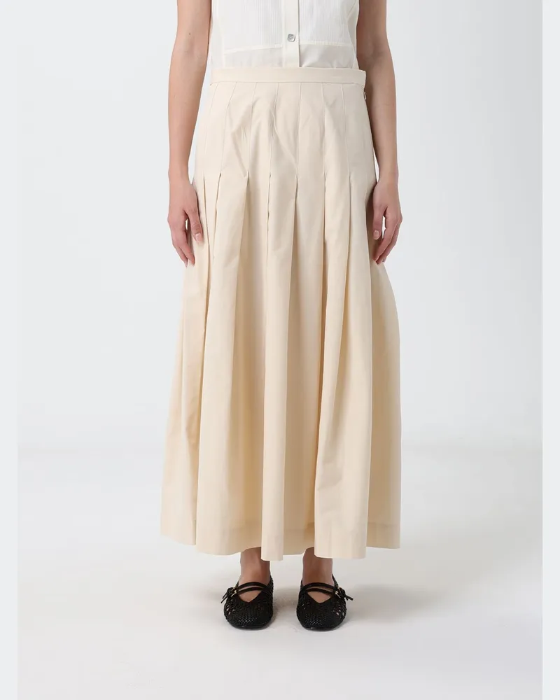 Paul Smith Plissierter Baumwollmischrock Cream