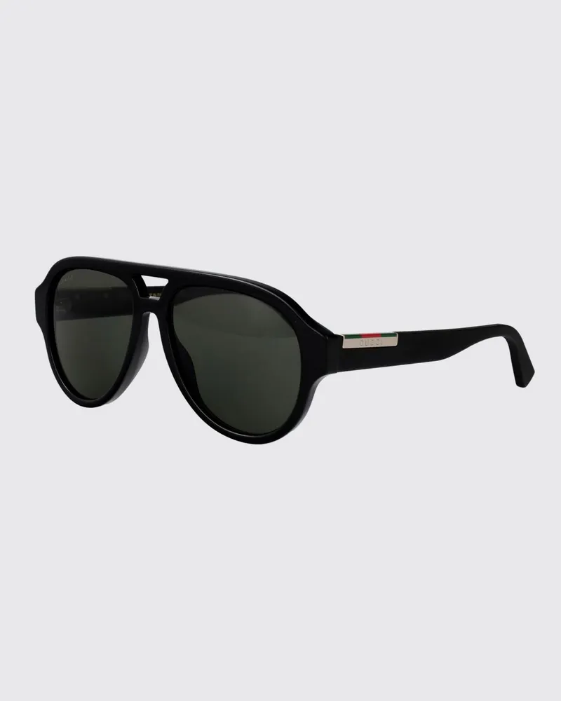 Gucci Aviator Sonnenbrille aus Acetat mit Doppelsteg und UVA/UVB-Gläsern Grau