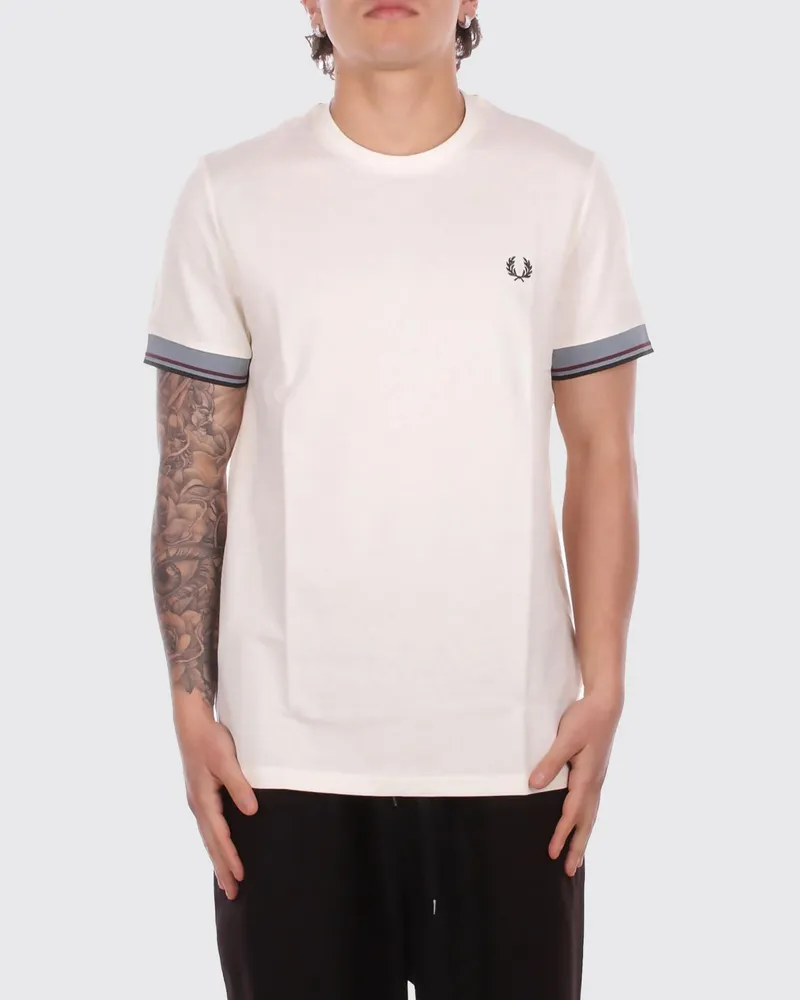Fred Perry Baumwoll-T-Shirt mit Logo Beige