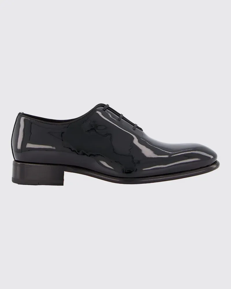 Santoni Oxford-Schuhe aus Lackleder Schwarz