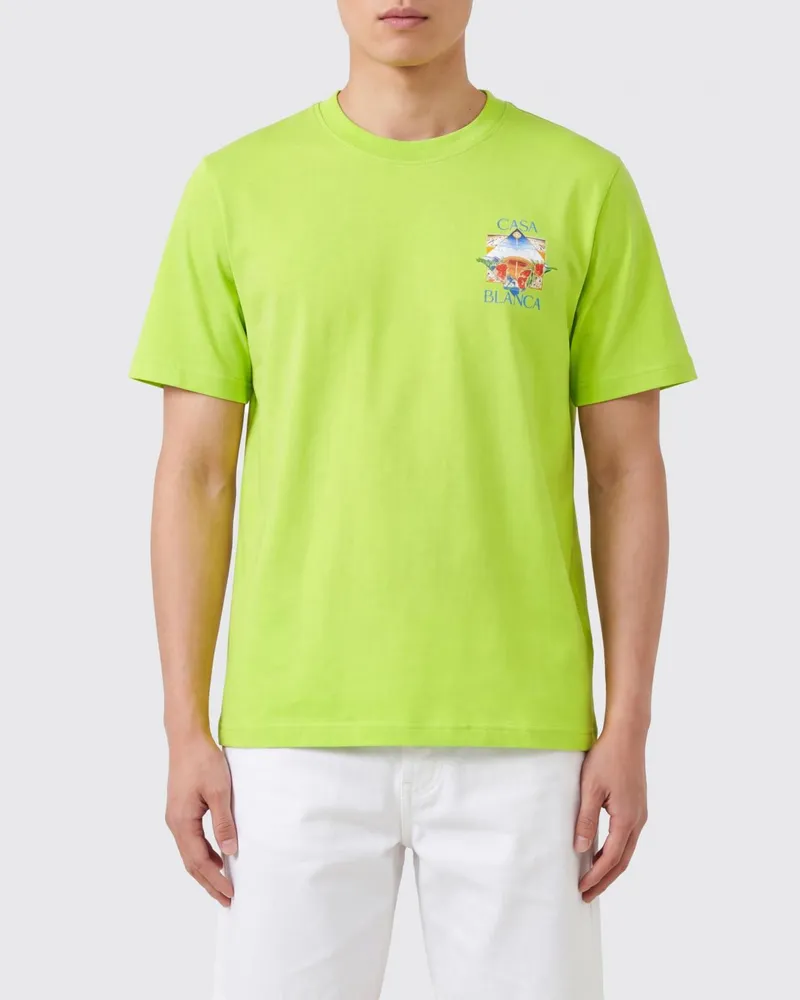 Casablanca Paris T-Shirt aus Bio-Baumwolle mit Logo Grün