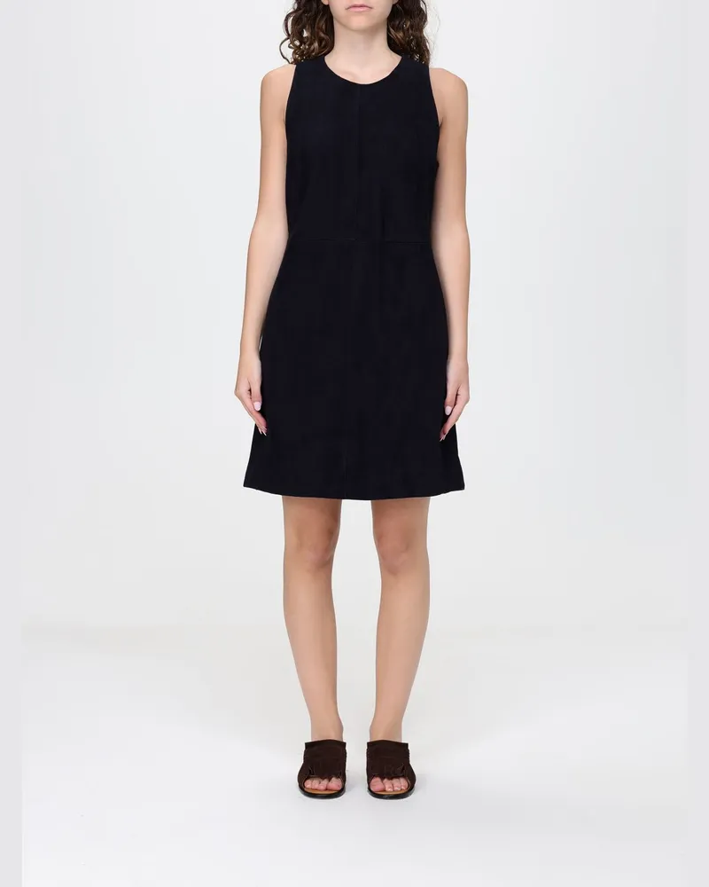 HUGO BOSS Mini-Kleid aus Wildleder Blau