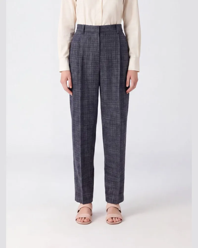 Fabiana Filippi Hoch taillierte Straight-Hose aus reiner Schurwolle Blau