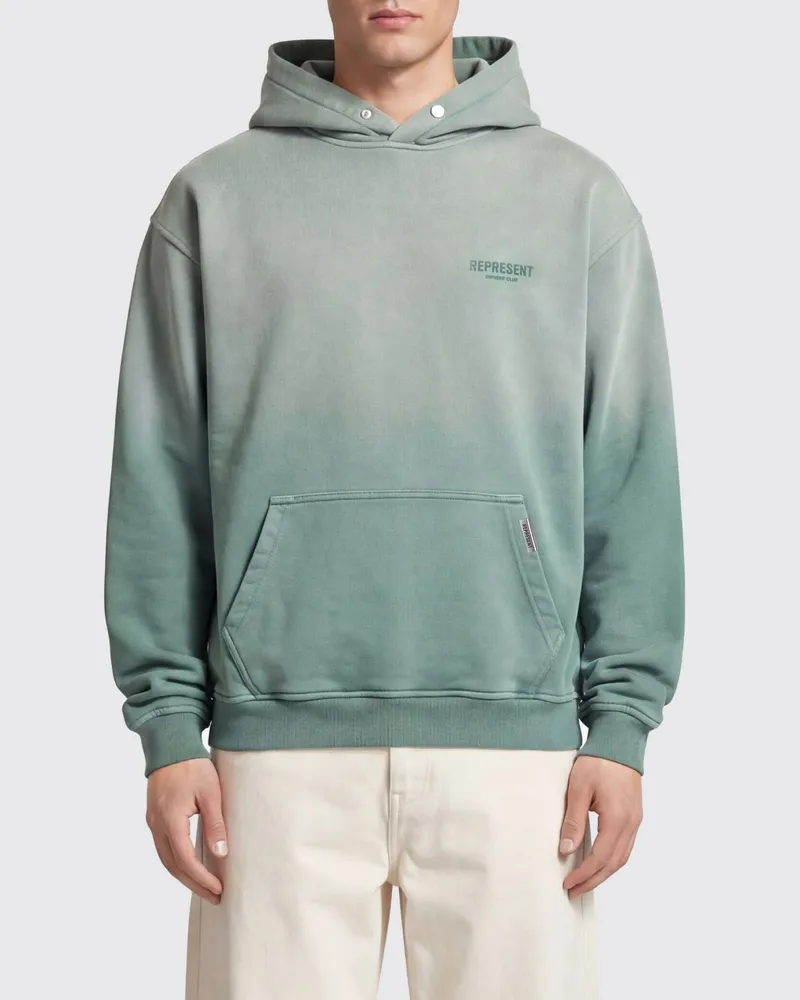 REPRESENT Relaxed-Fit-Hoodie aus Baumwolle von mit gedrucktem Logo Grün