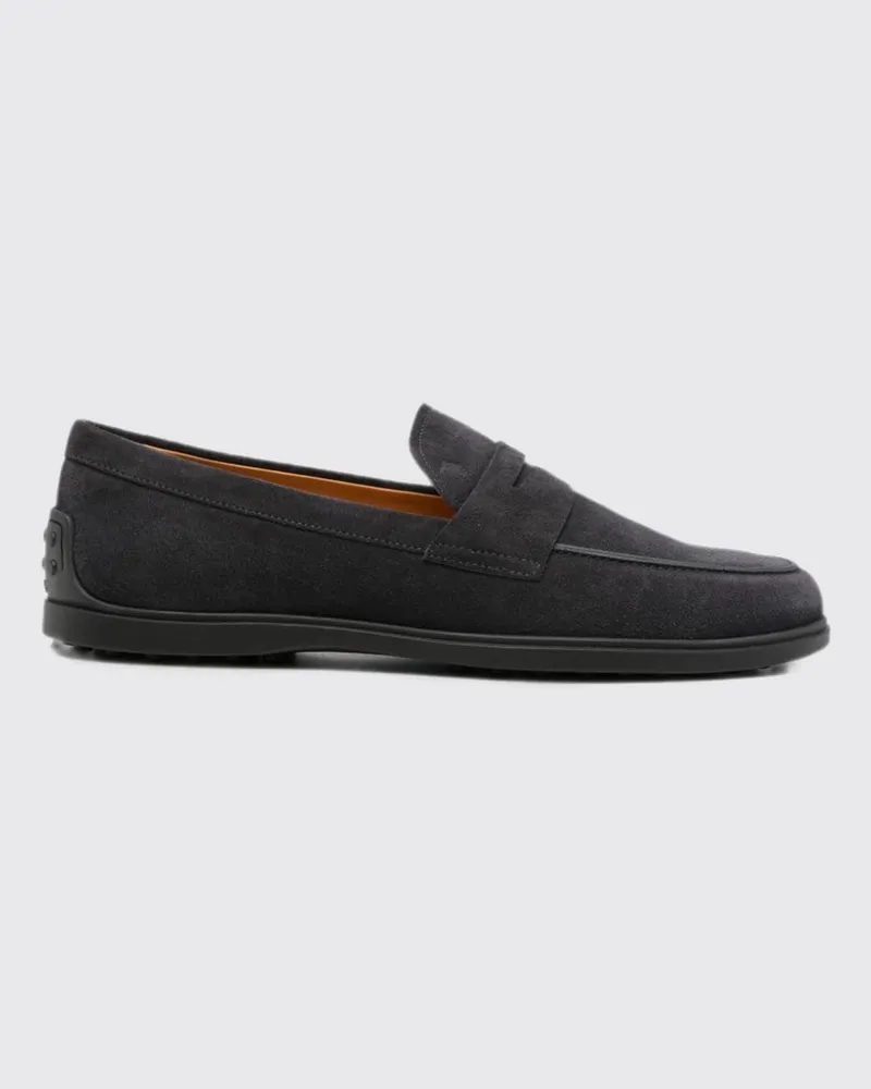 TOD'S Penny-Loafer aus Veloursleder mit T Timeless-Logo Grau