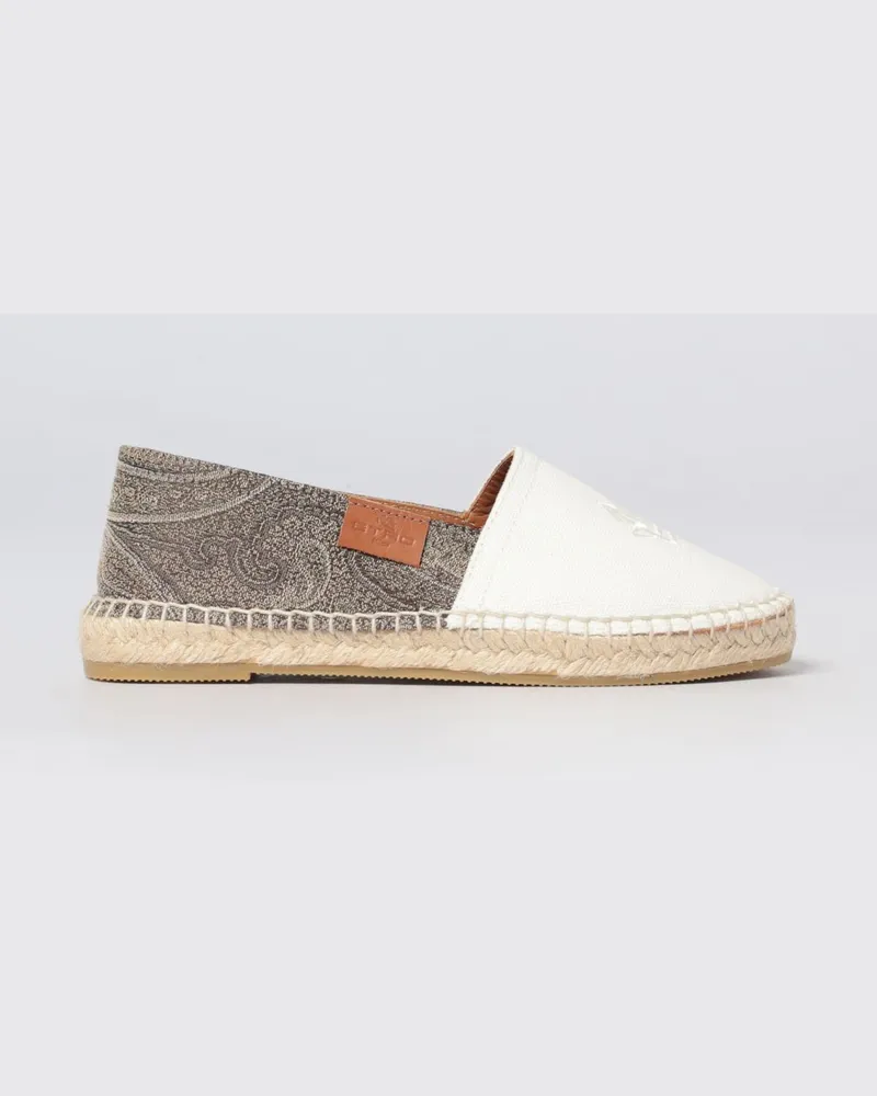 Etro Espadrilles aus Leder und Canvas Braun