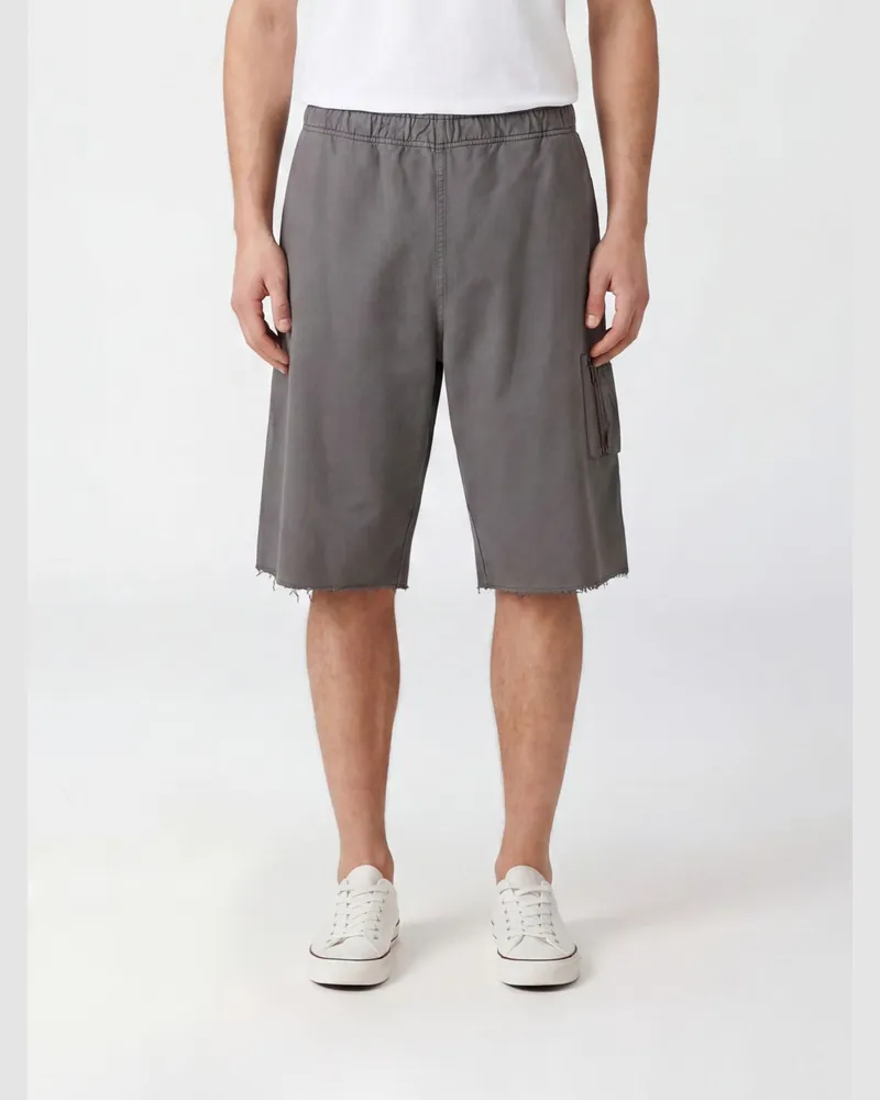 Maison Margiela Knielange Cargo-Shorts aus Baumwolle mit elastischem Bund Grau
