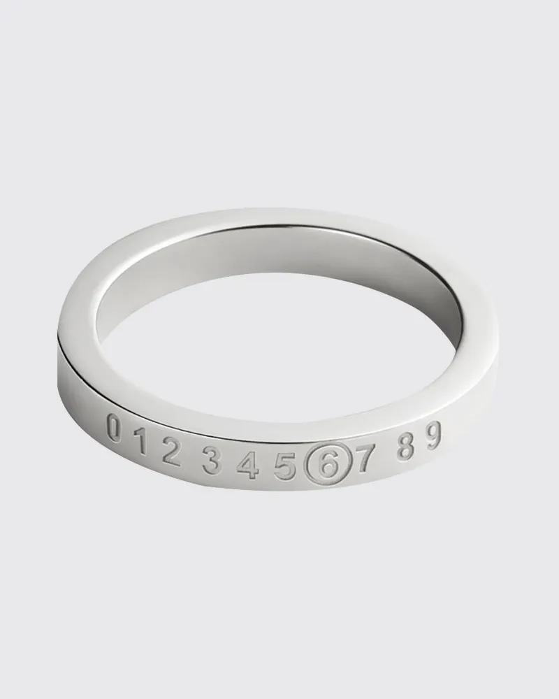 Maison Margiela Bandring aus Messing mit graviertem Nummernlogo Silber
