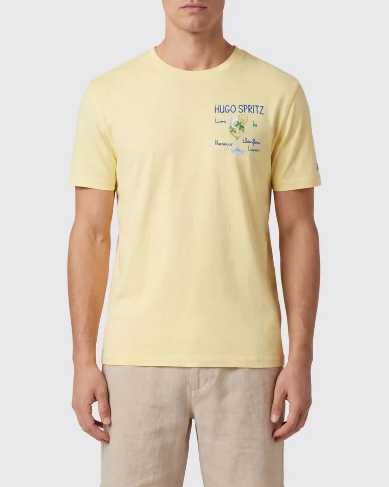 MC2 Saint Barth Baumwoll-Rundhals-T-Shirt Gelb
