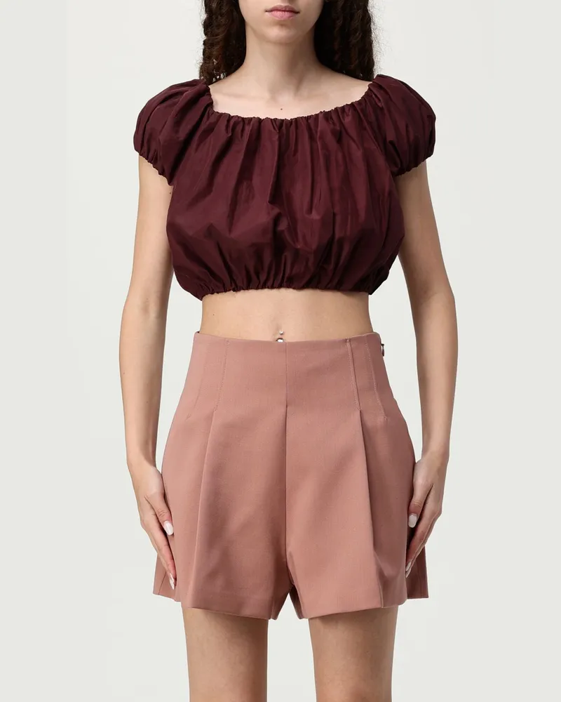 ANDAMANE Top damen Burgunderrot