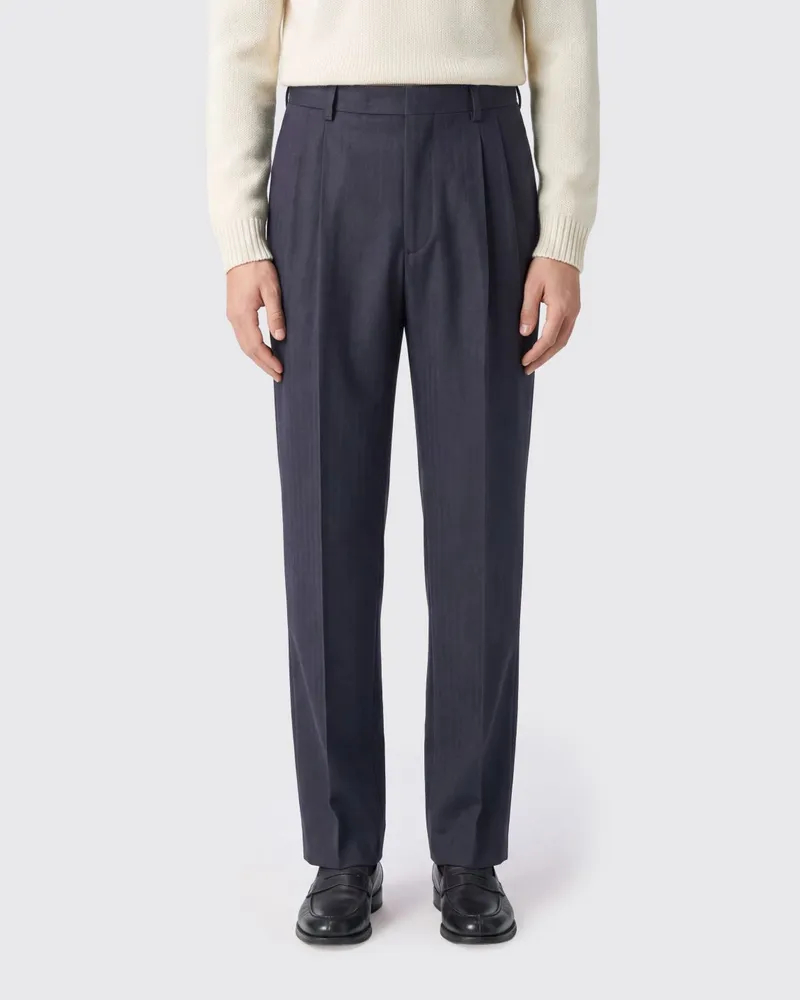 Dries van Noten Maßgeschneiderte Wollhose mit Bundfalten und verdecktem Verschluss Braun