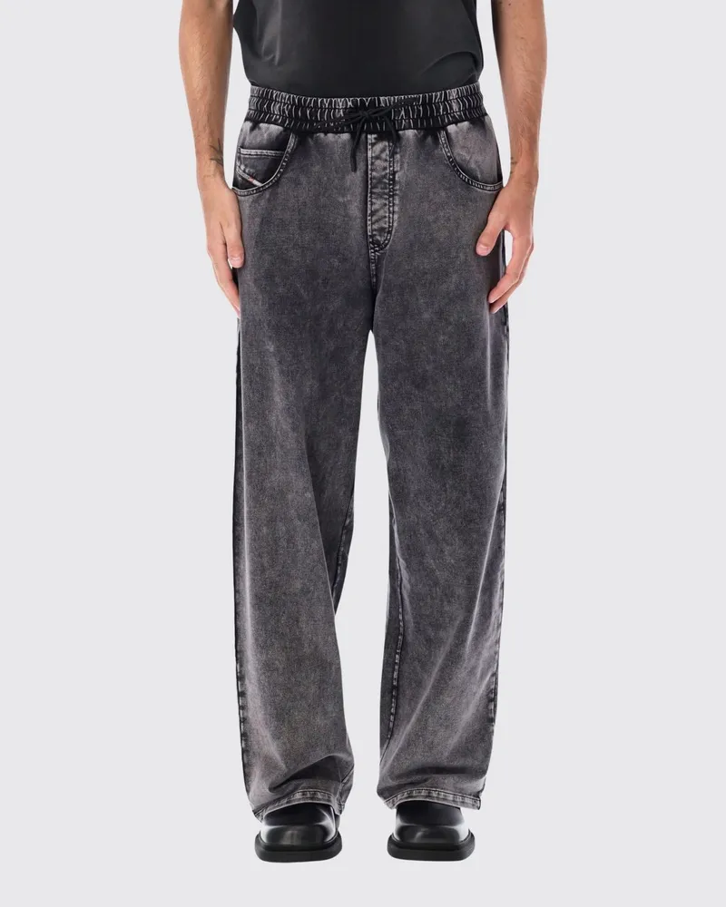 Diesel Sporthose aus Baumwolle in gerader Passform mit Kordelzug in der Taille Grau