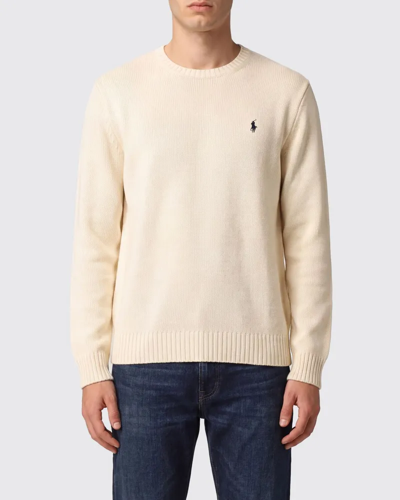 Ralph Lauren Baumwollpullover mit Rundhalsausschnitt und ikonischem gesticktem Pony-Logo Weiß